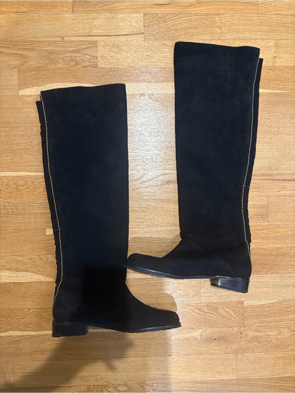 Stuart Weitzman Black Suede Over-the-Knee Boots